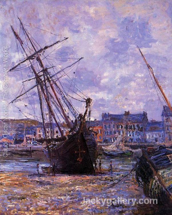 Boats Lying At Low Tide At Facamp by Claude Monet paintings reproduction